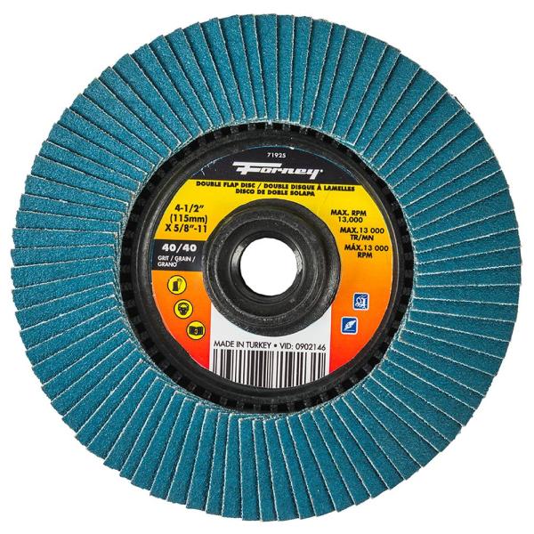 forney 4 1 2 double sided flap disc 40 40 grits